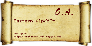 Osztern Alpár névjegykártya